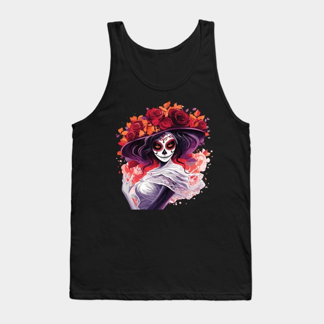 Skull Lady - Halloween Design Tank Top by PaulJus